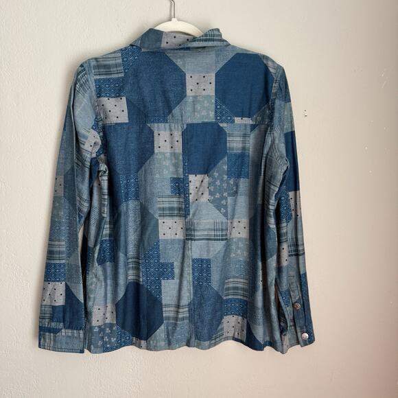 Johnny Was Patchwork Long Sleeve Button Up Top Boho Small - Picture 4 of 8